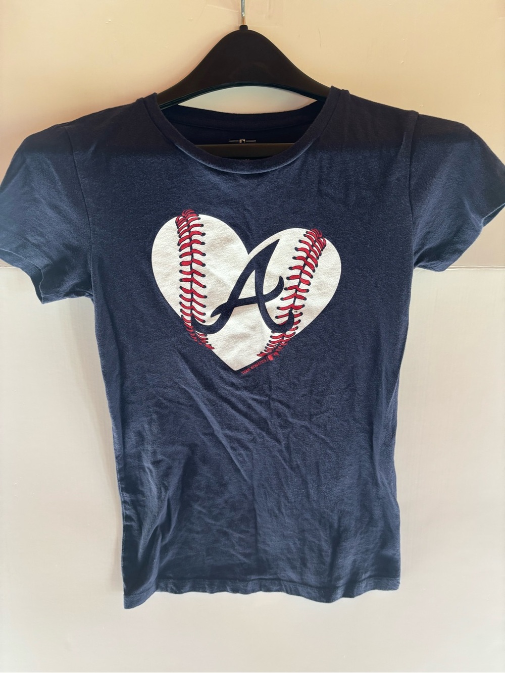 Team Athletics Atlanta Braves MLB Officially Licensed Blue T-Shirt youth L